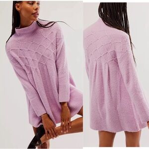 Free People Jaci Lilac Knit Dress wool blend